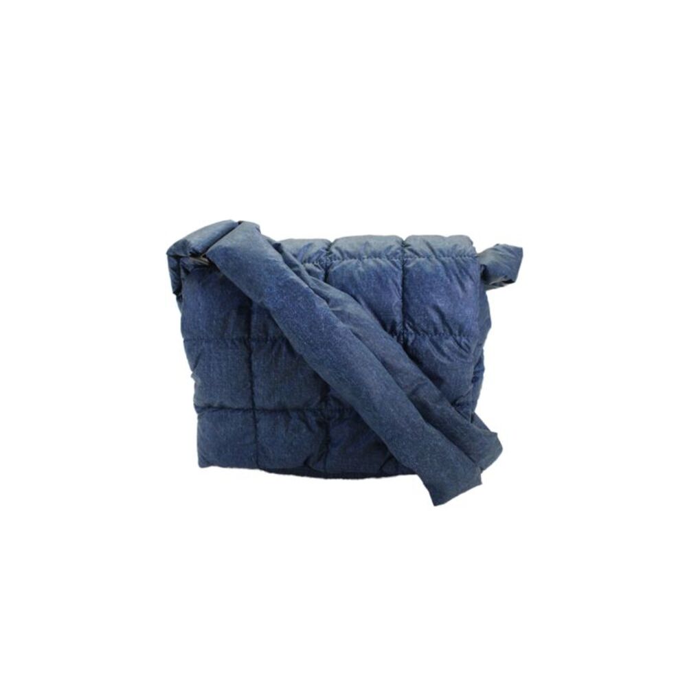 Vee Collective Womens Puffer Flap Closure Crossbody Shoulder Handbag Blue